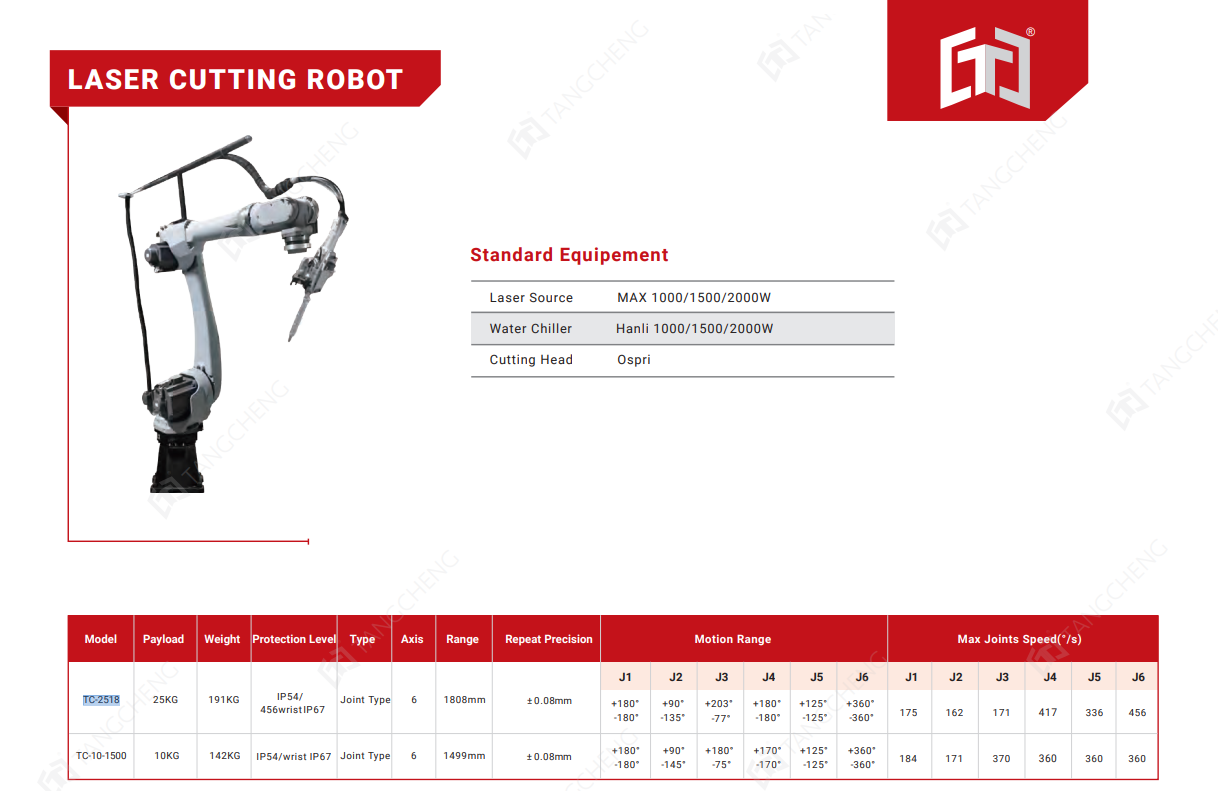 LASER CUTTING ROBOT TC-10-1500 /TC-2518 