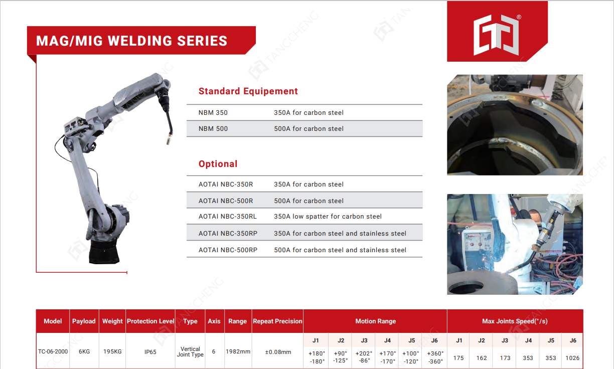 MAG/MIG WELDING SERIES TC-06-2000 Welding Robot 