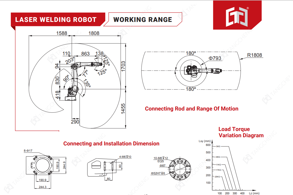 LASER WELDING ROBOT TC-10-1500 for laser welding machine 